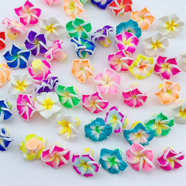 12mm Plumeria Flower Beads — 50 Pieces