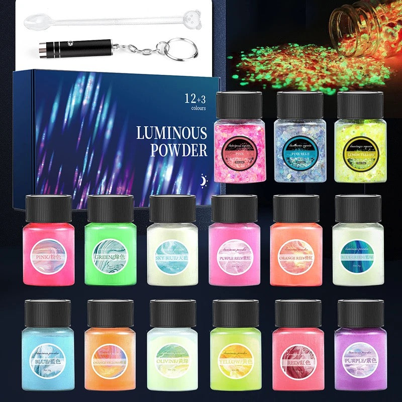 Glow-In-The-Dark Pigment Powder — 9 Colors