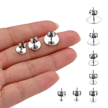 Stainless Steel Earring stud pins with backings (20pcs)
