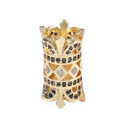 Ornate Zircon Inlay Spacer Bead