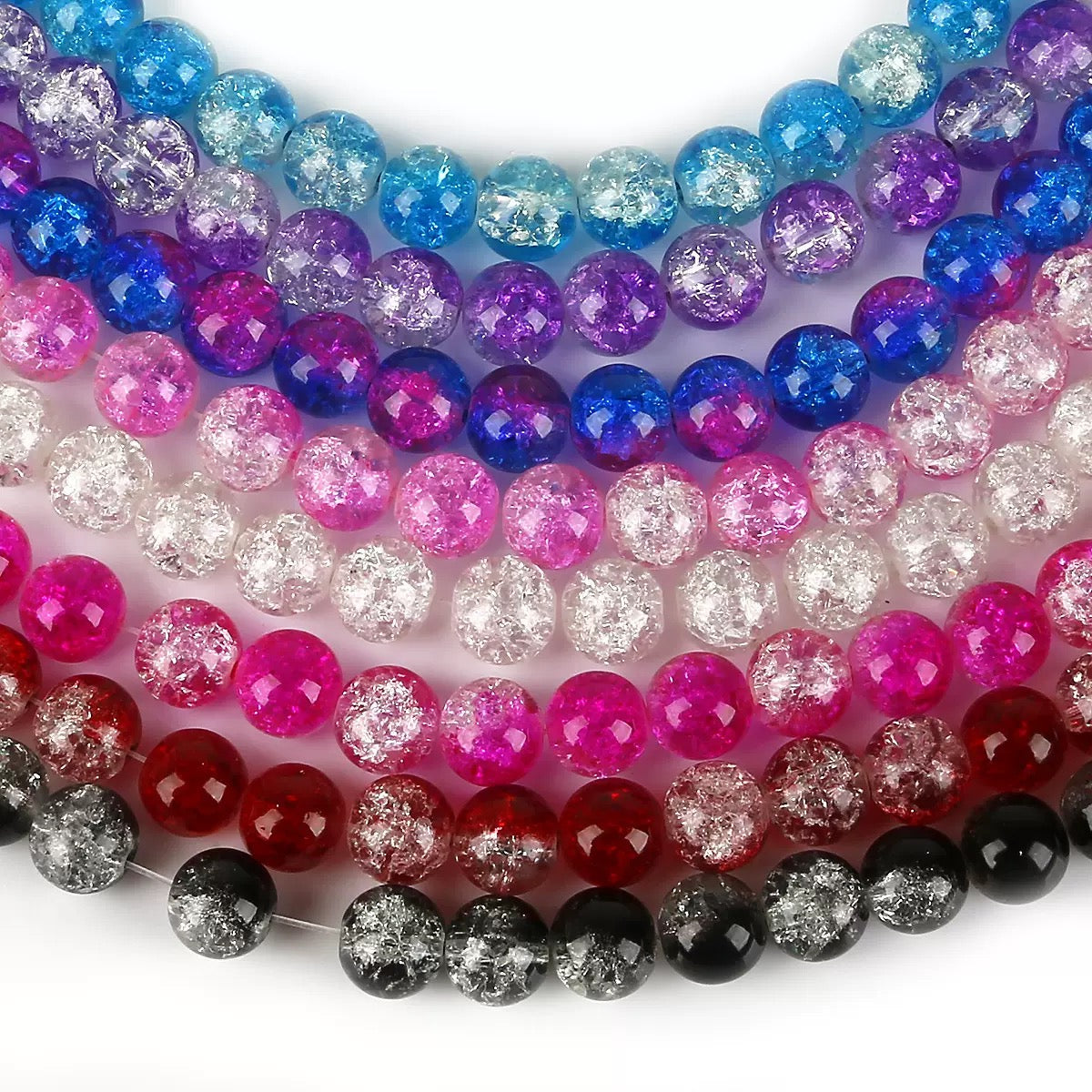 10mm Crackle Beads — 40 Pieces