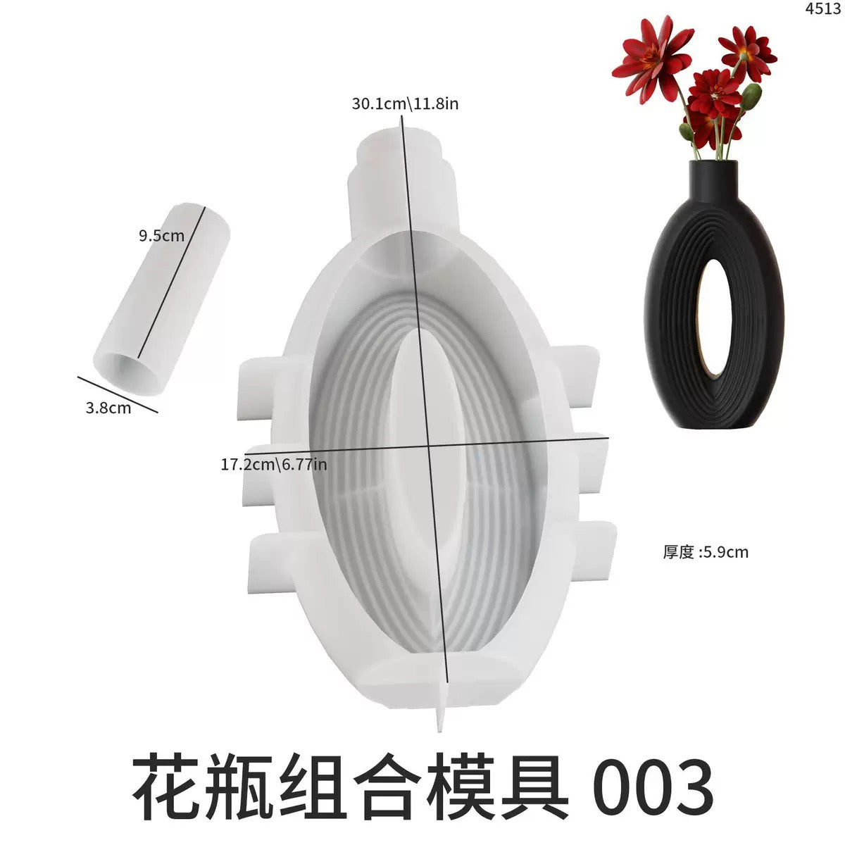 Ribbed Hollow Vase Molds