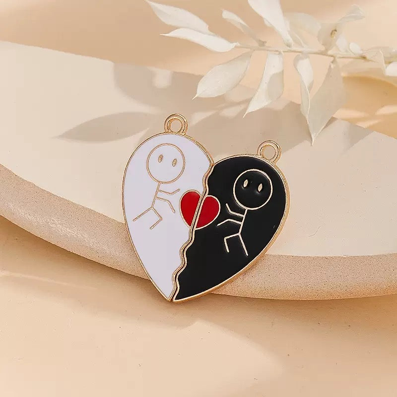 Magnetic Puzzle Heart Charm Set