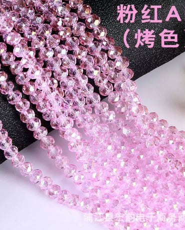 6mm Round Faceted Crystal AB Glass Beads
