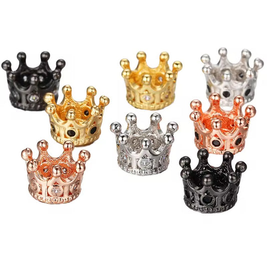 Short Crown Zircon Inlay Spacer Bead