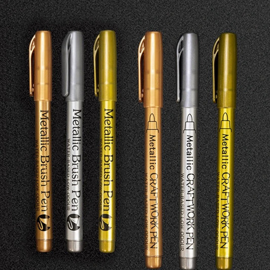 Metallic Craft Pens — Gold, Silver & Copper