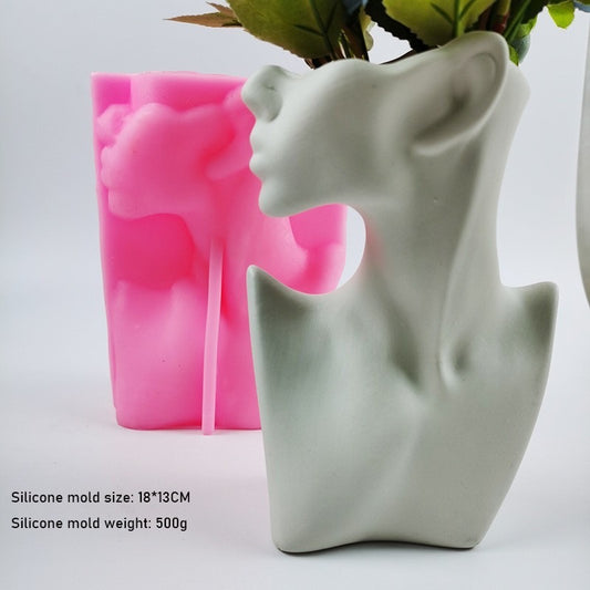 Abstract Half Face Vase Molds