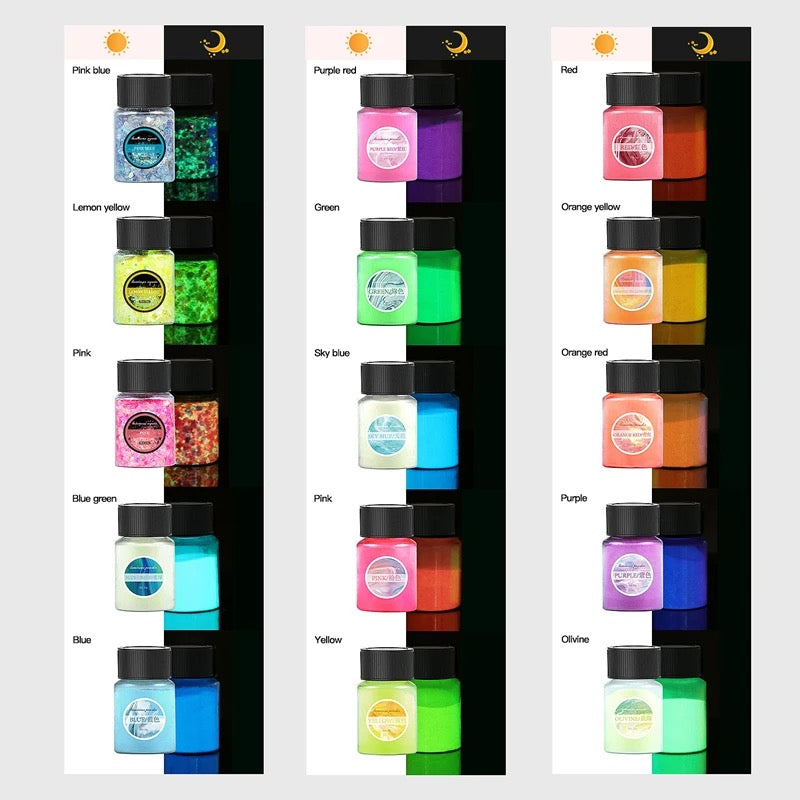 Glow-In-The-Dark Pigment Powder — 9 Colors