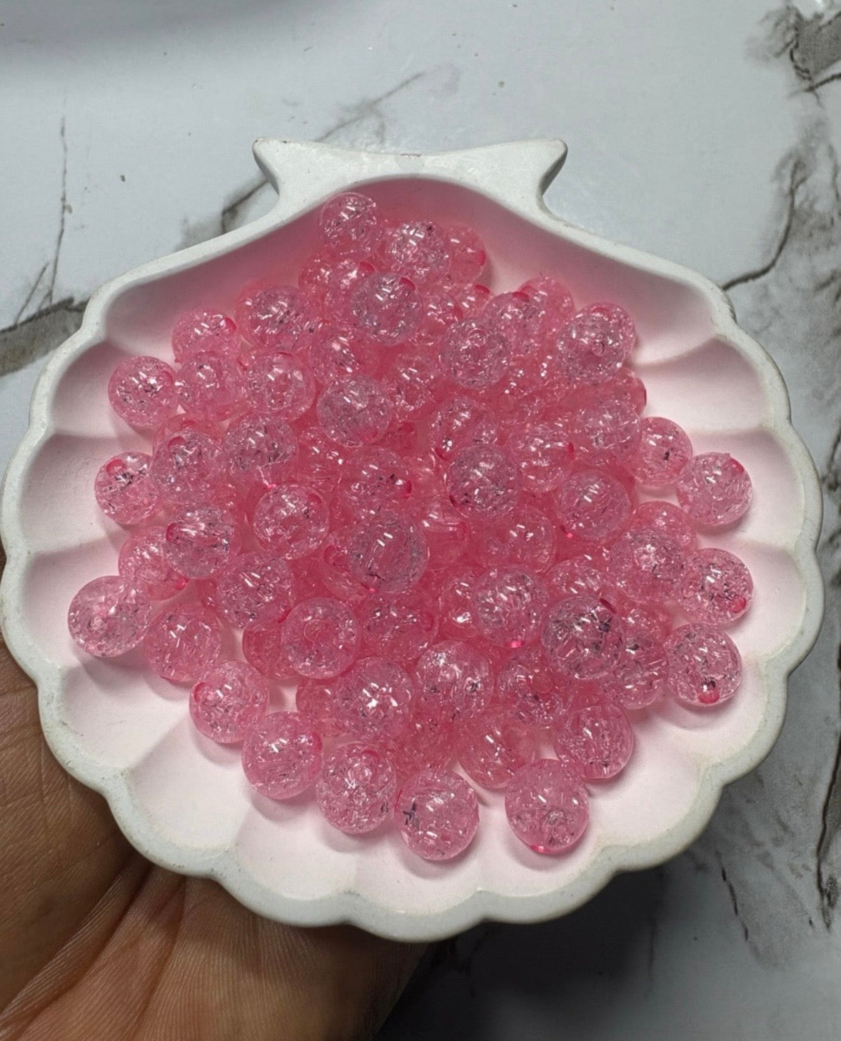 10mm Acrylic Crackle Beads — 100 Pieces