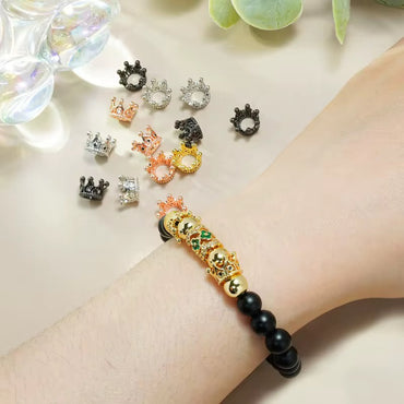 Short Crown Zircon Inlay Spacer Bead