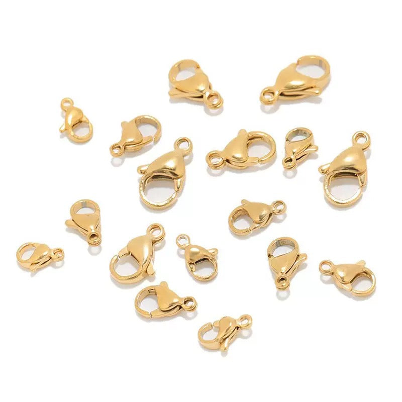Stainless Steel Lobster Clasps (6*10mm) — 20 Pieces
