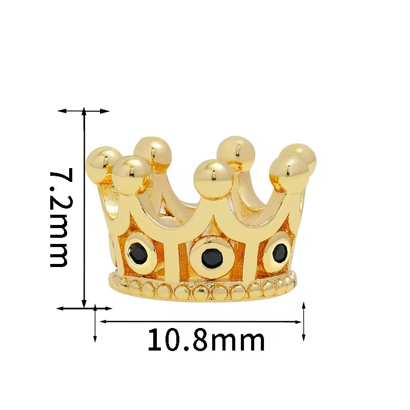 Short Crown Zircon Inlay Spacer Bead