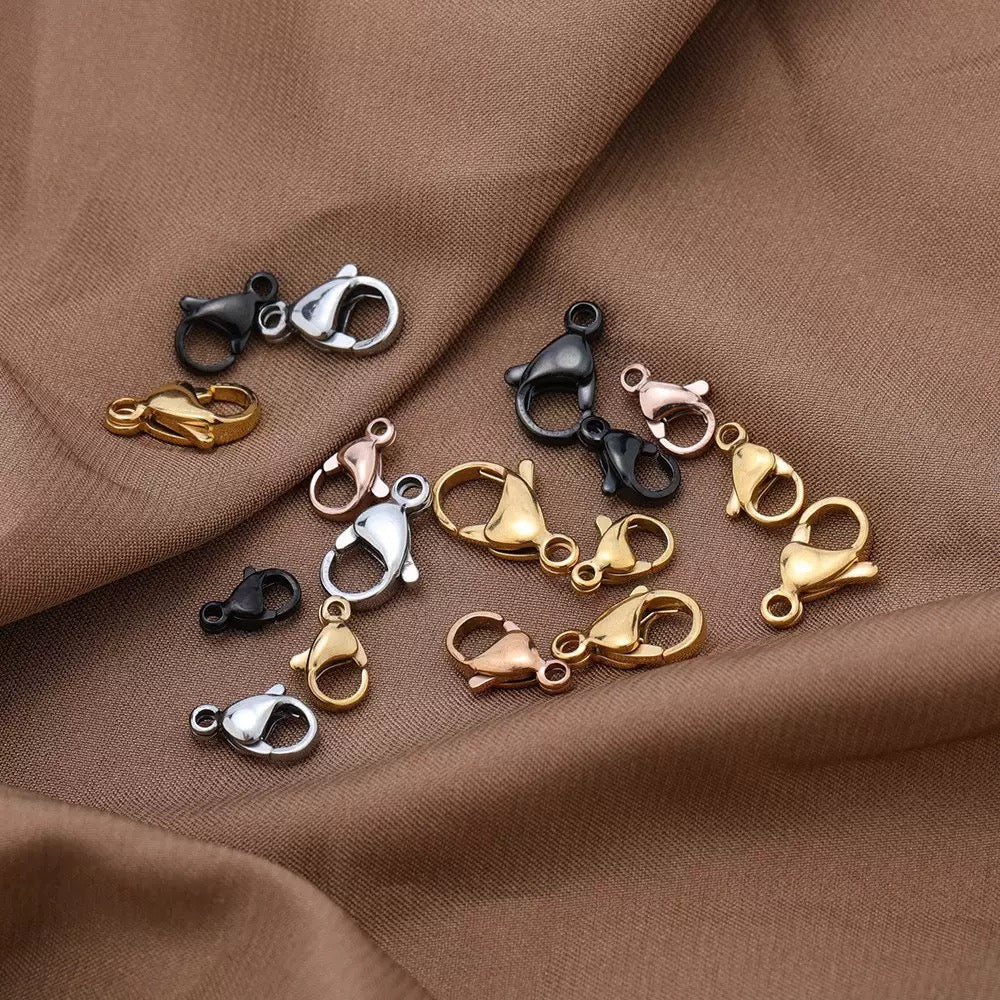Stainless Steel Lobster Clasps (6*10mm) — 50 Pieces
