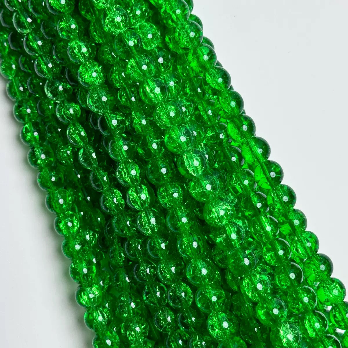 10mm Glass Crackle Beads — 80 Pieces