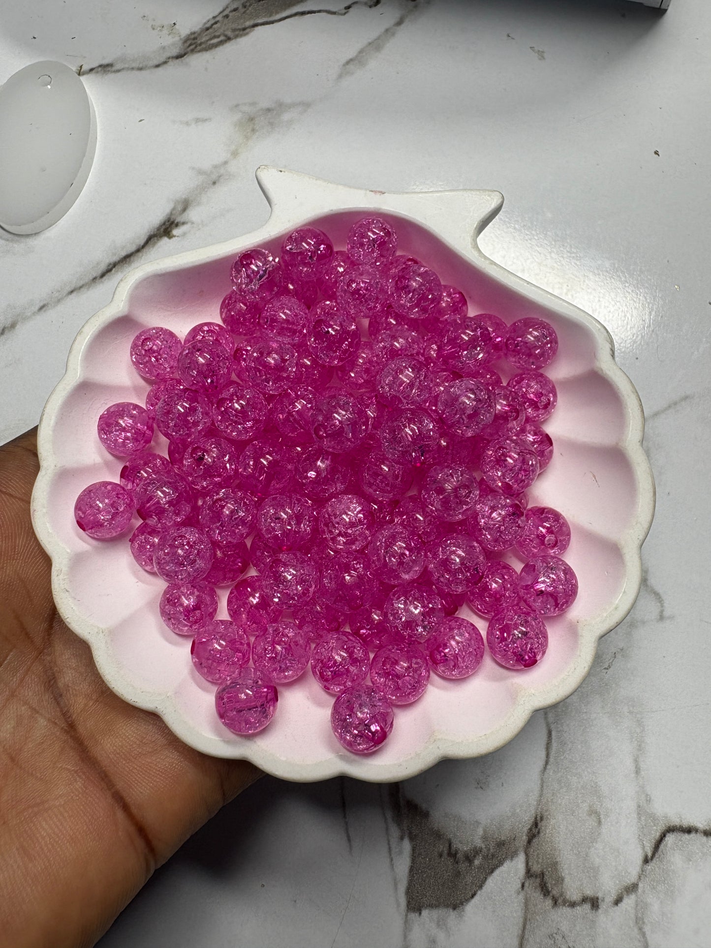 Acrylic Crackle Beads — 100 Pieces