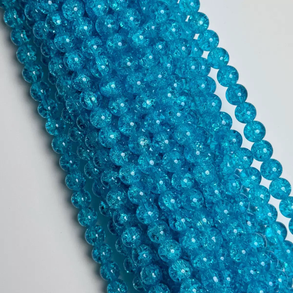10mm Glass Crackle Beads — 80 Pieces