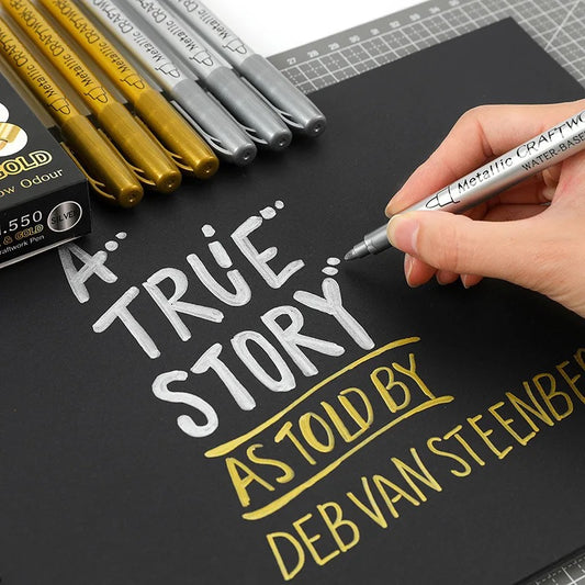 Metallic Craft Pens — Gold, Silver & Copper