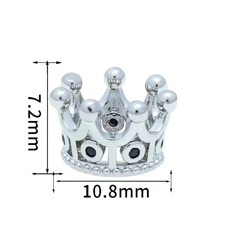 Short Crown Zircon Inlay Spacer Bead