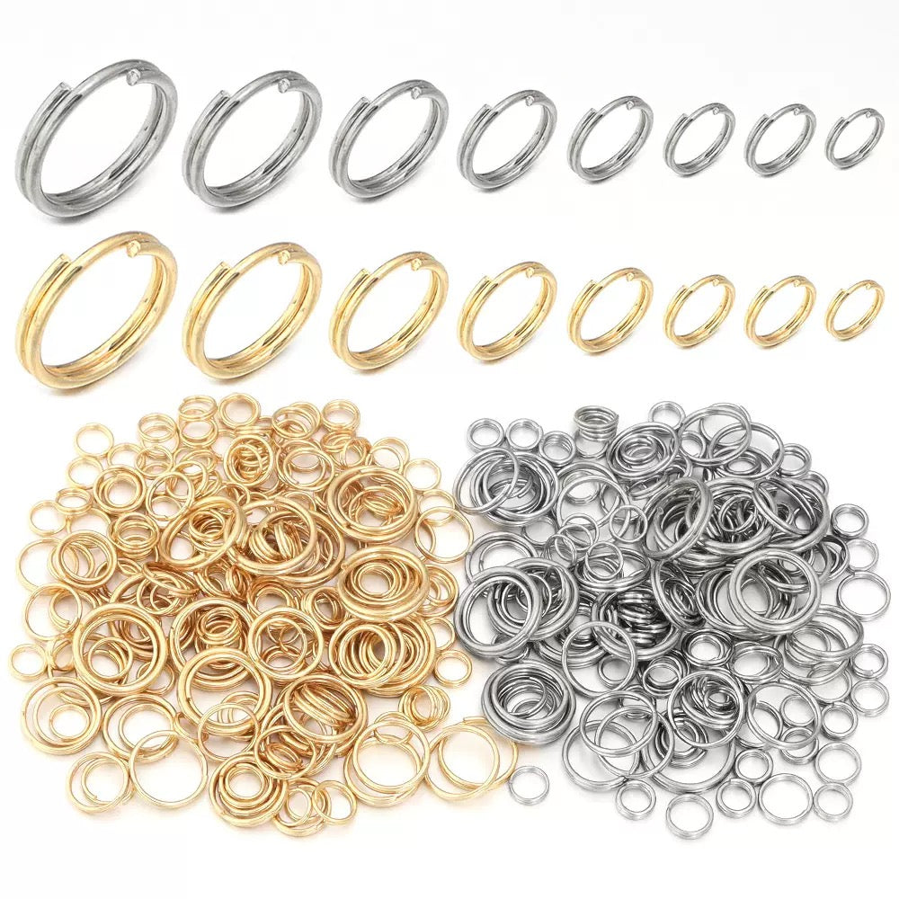 8mm Stainless Steel Split Rings — 100 Pieces