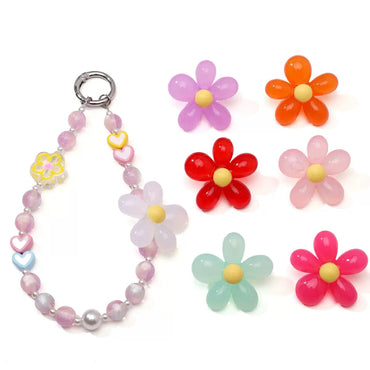 Daisy Acrylic Beads — 10 Pieces