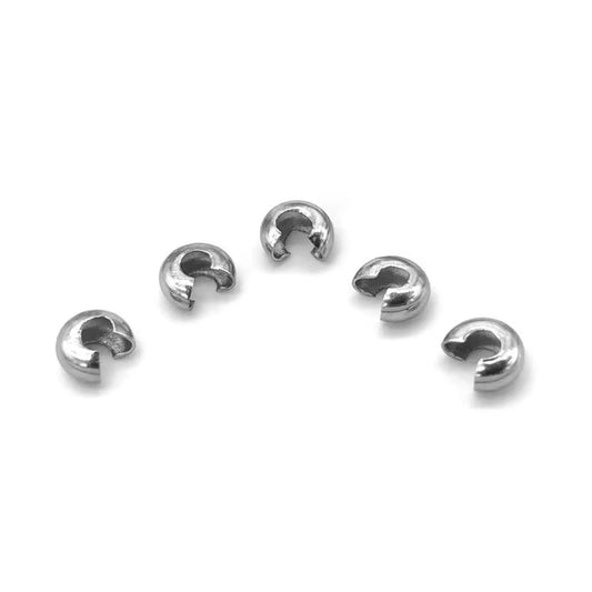 Stainless Steel Crimp Bead Covers — 50 Pieces