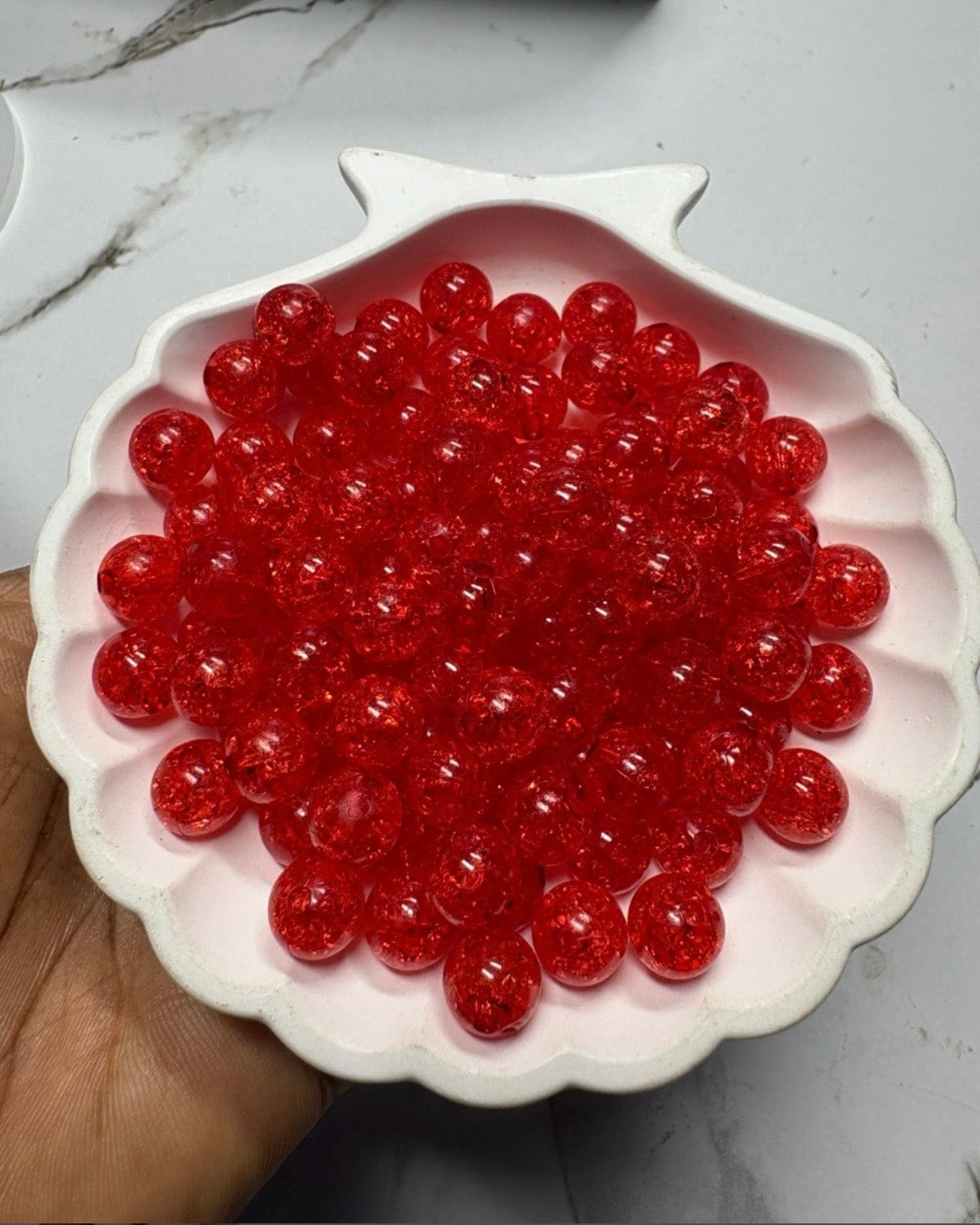 10mm Acrylic Crackle Beads — 100 Pieces