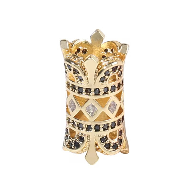Ornate Zircon Inlay Spacer Bead