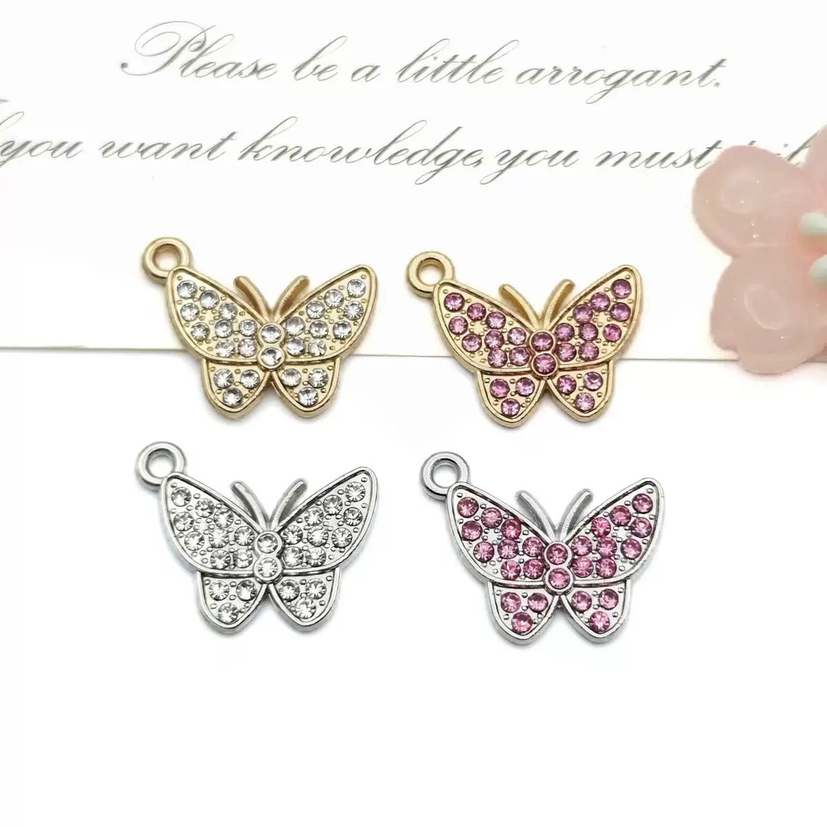 Zircon Butterfly Charm