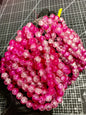 10mm Rose Pink & White Crackle Beads