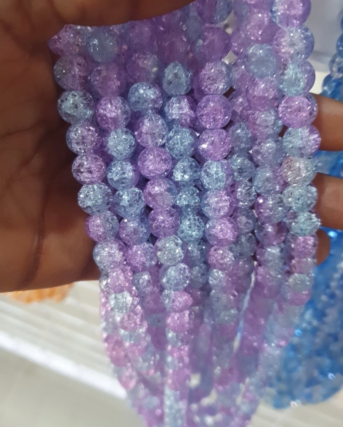 10mm Glass Crackle Beads — 80 Pieces