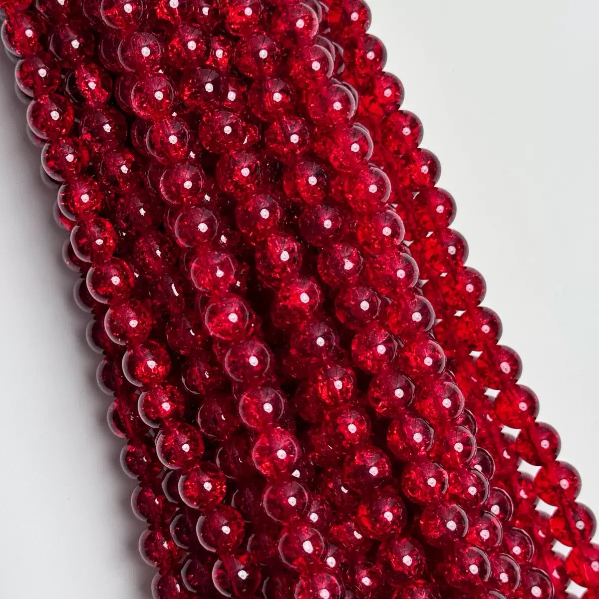 10mm Glass Crackle Beads — 80 Pieces