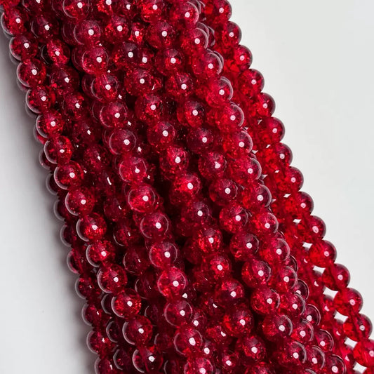 10mm Glass Crackle Beads — 80 Pieces