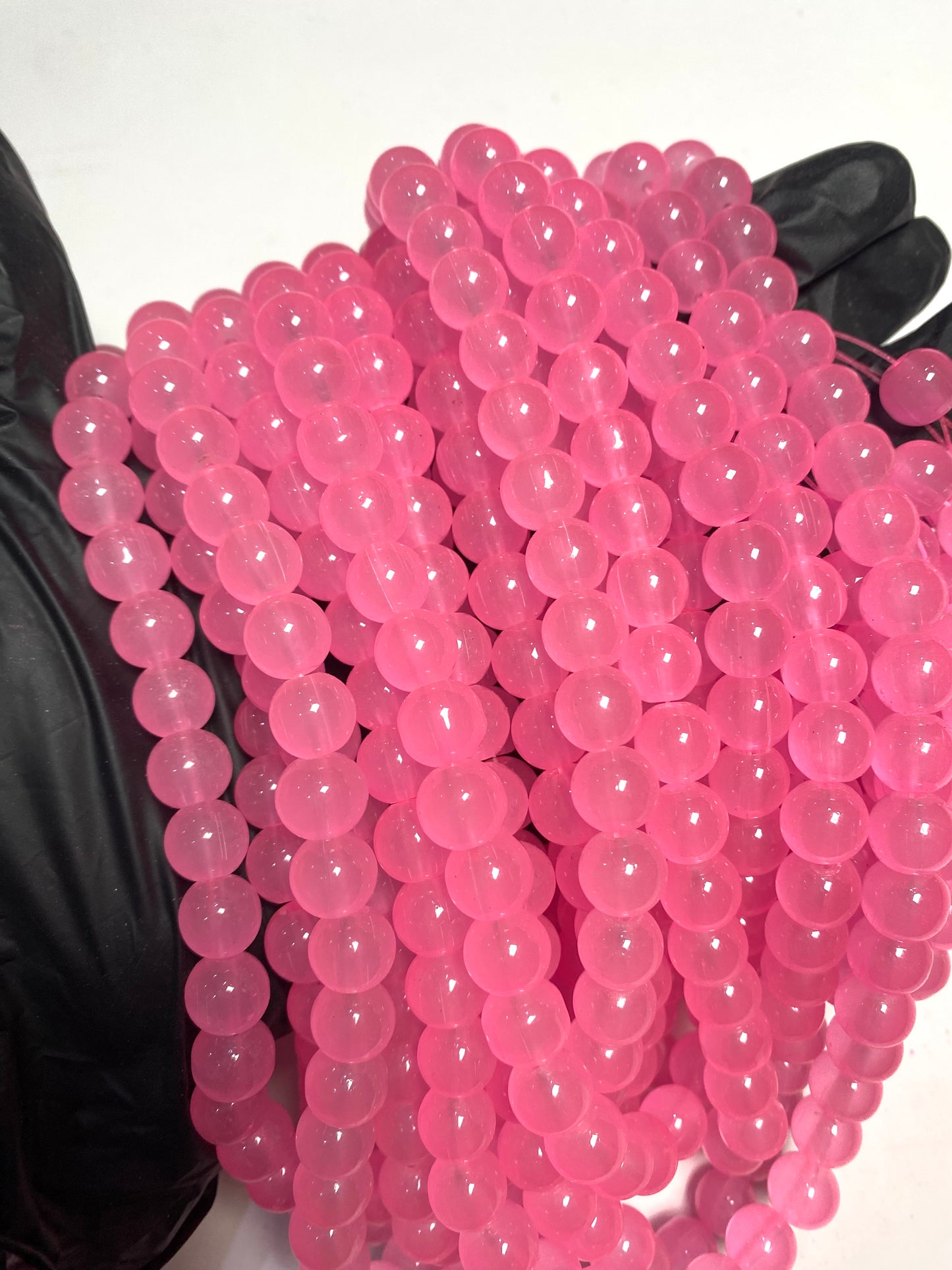 10mm Pink Glass Beads