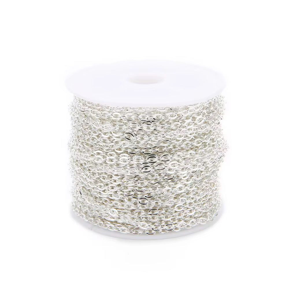 Silver O Link Chain Roll — 10 Meters