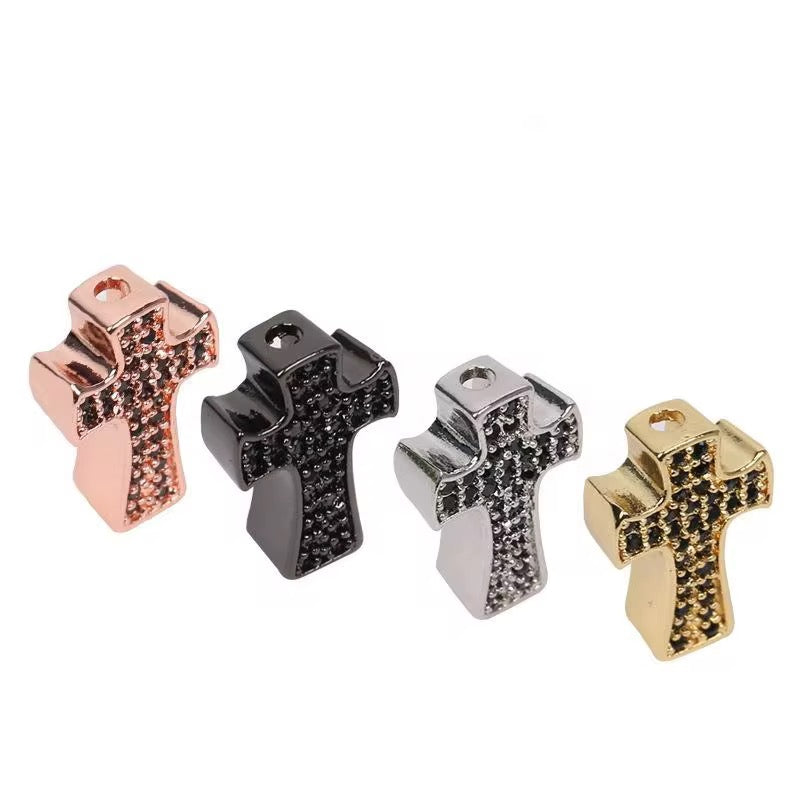 Cross Zircon Inlay Spacer Bead