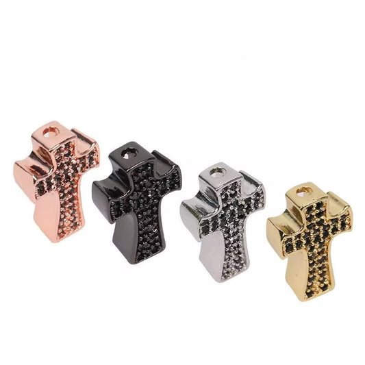 Cross Zircon Inlay Spacer Bead