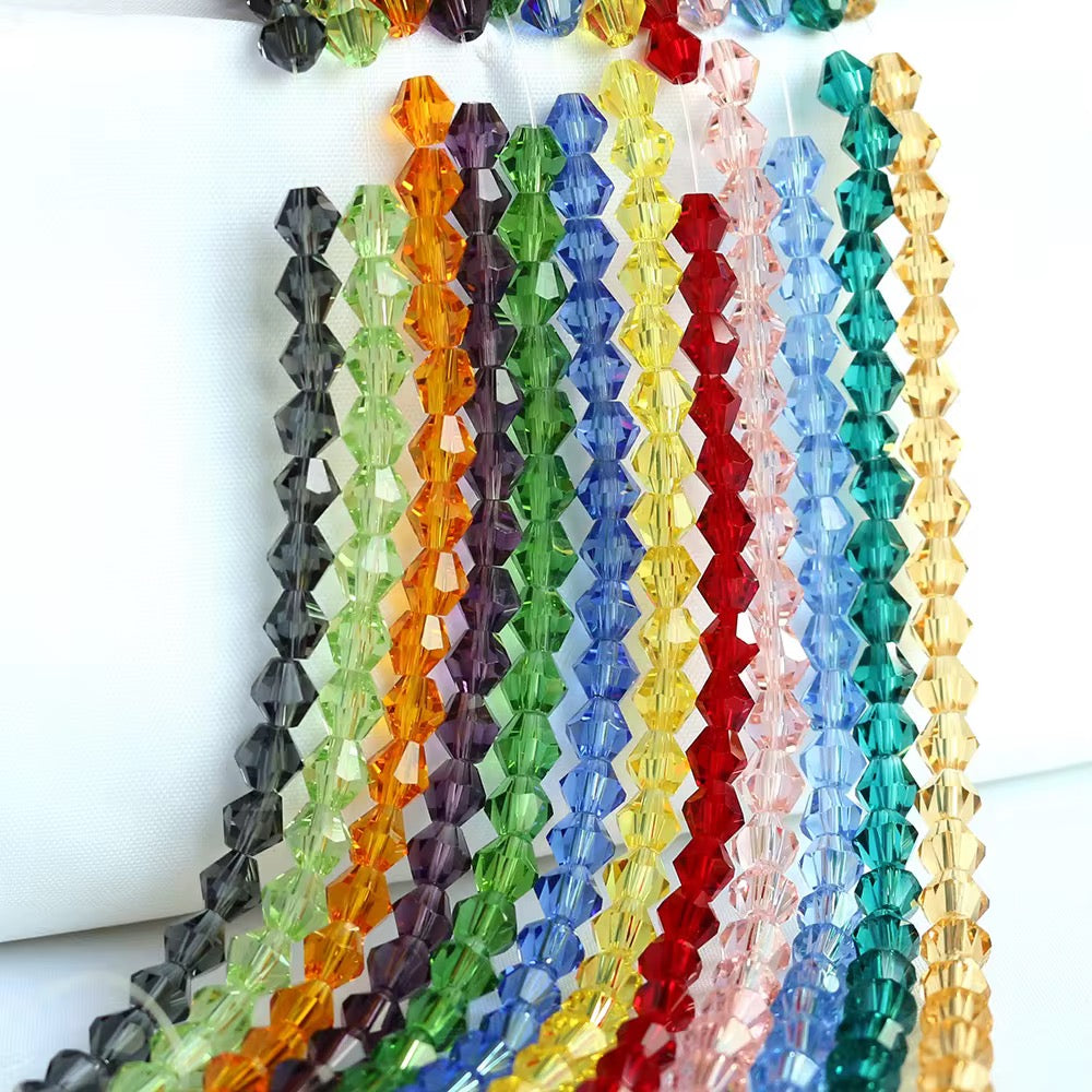 4mm Cone Crystal Glass Beads