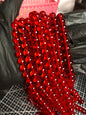 10mm Red Transparent Beads