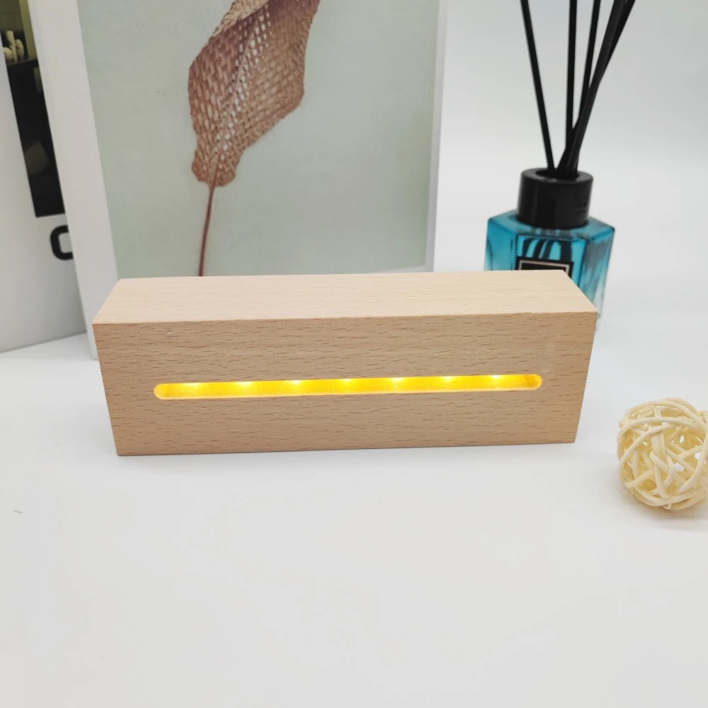 Wooden light base (battery powered)