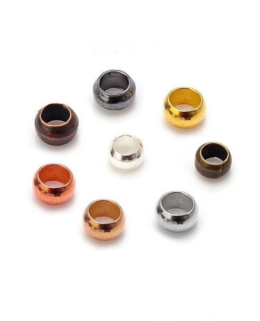 Alloy Crimp Beads (2mm)— 200 Pieces