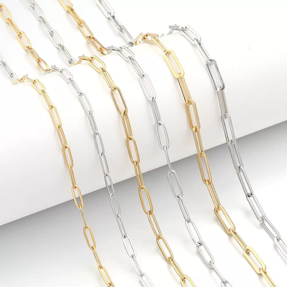 Stainless Steel Paperclip Chain Roll 4*12mm — 1 meter