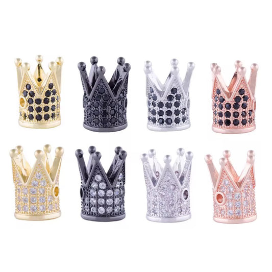 Long Crown Zircon Inlay Spacer Bead