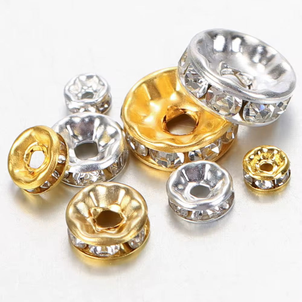 8mm Zircon Spacer Beads — 20 Pieces