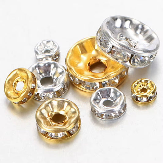 8mm Zircon Spacer Beads — 20 Pieces