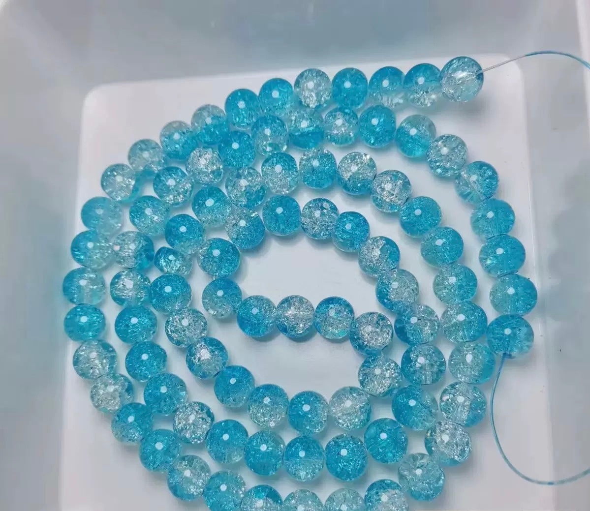 10mm Glass Crackle Beads — 80 Pieces