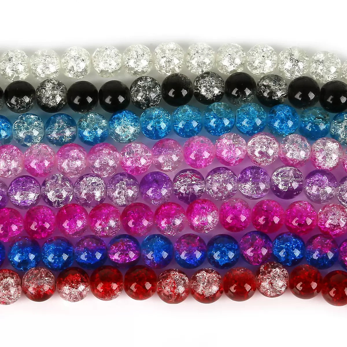 10mm Crackle Beads — 40 Pieces