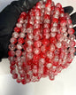 10mm Red & White Crackle Beads