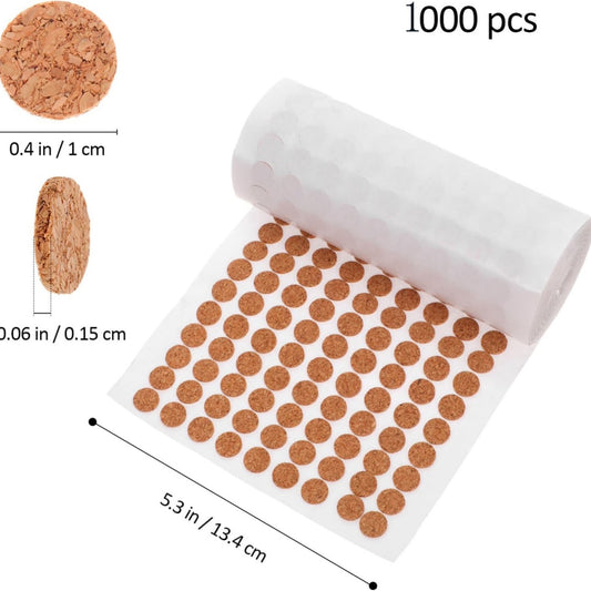 Cork Bottom Adhesive Tabs — 1000 PCs