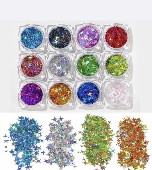 Four Angle Star Sequins Set