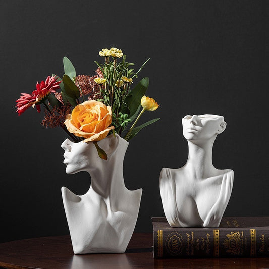 Abstract Half Face Vase Molds